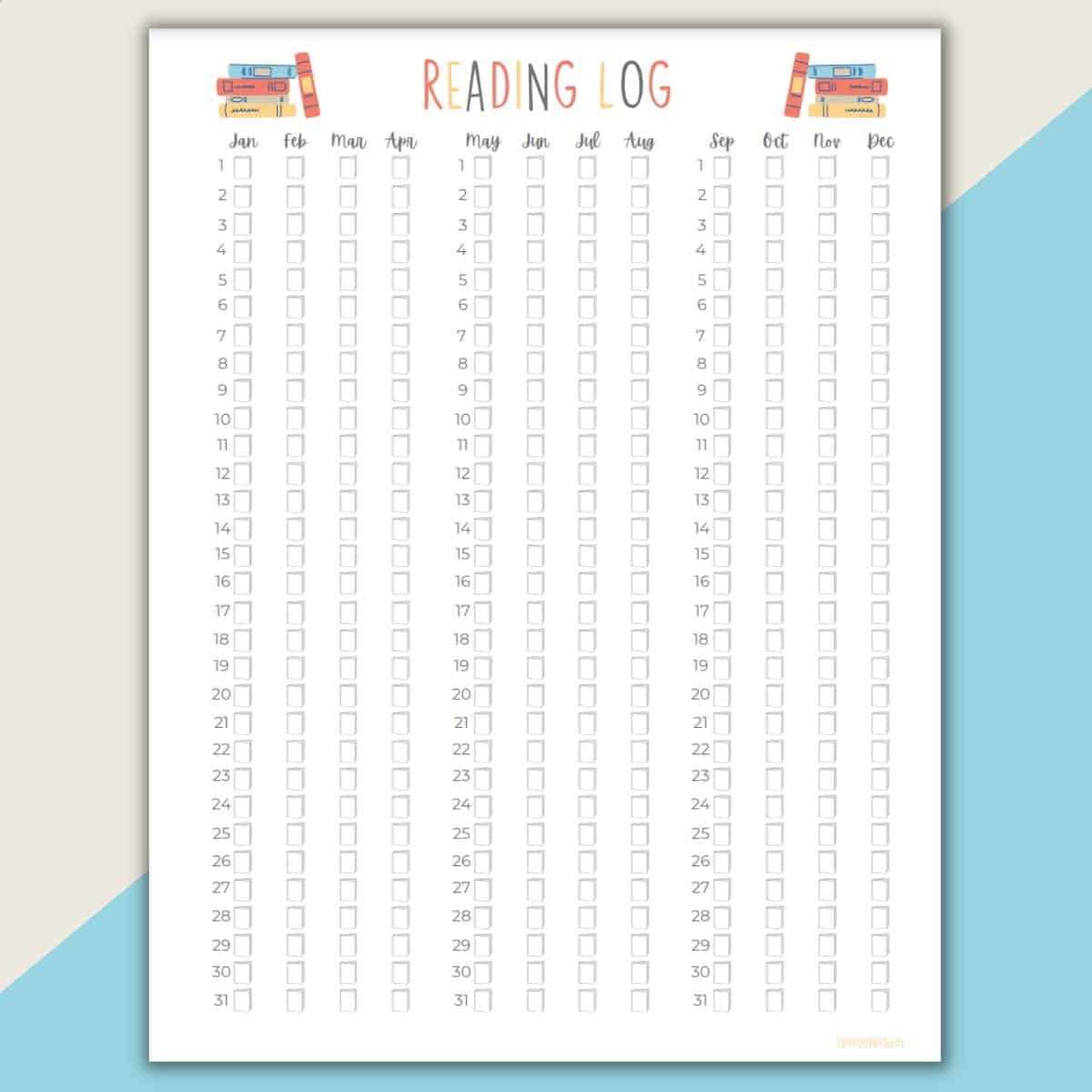 printable reading log