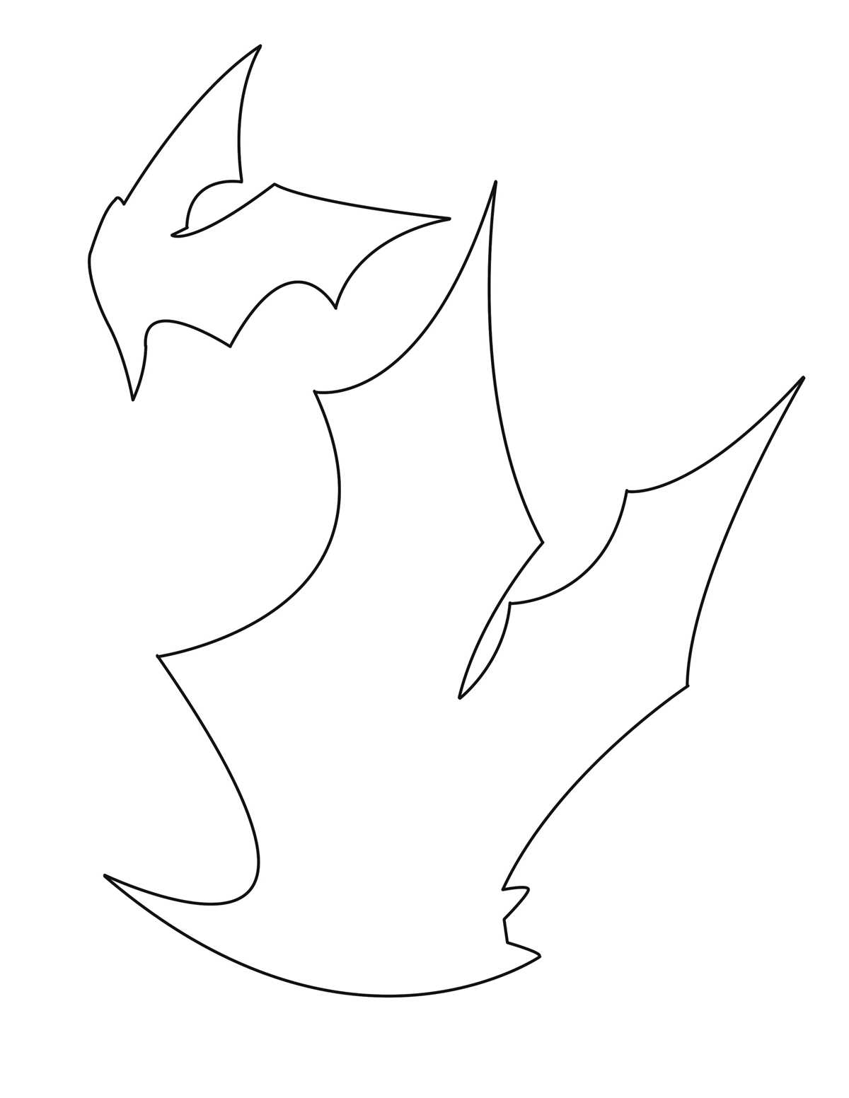 printable template of a bat