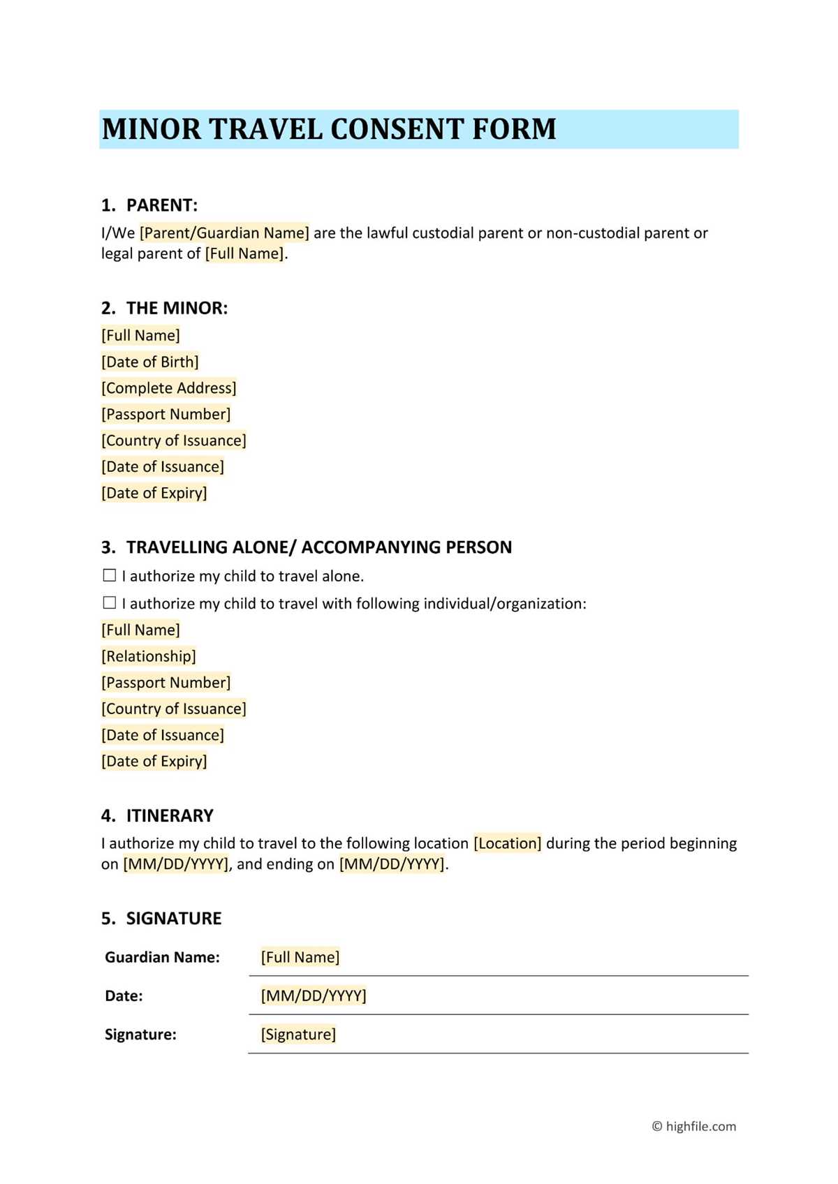 printable travel consent form for minor with notary printable travel consent form for minor with notary