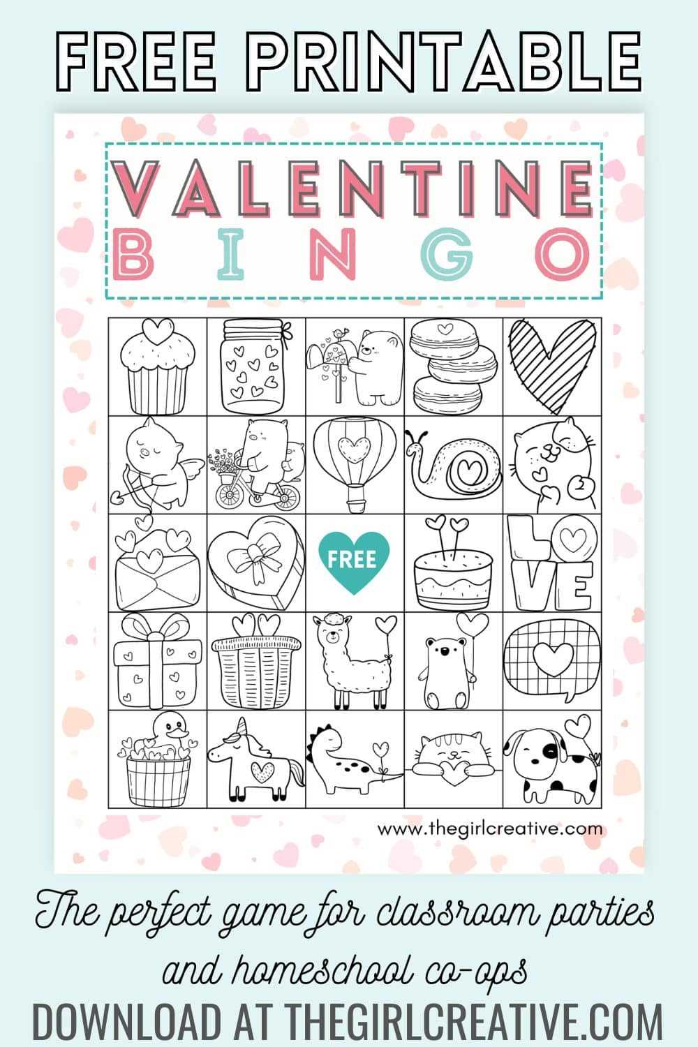 printable valentine bingo