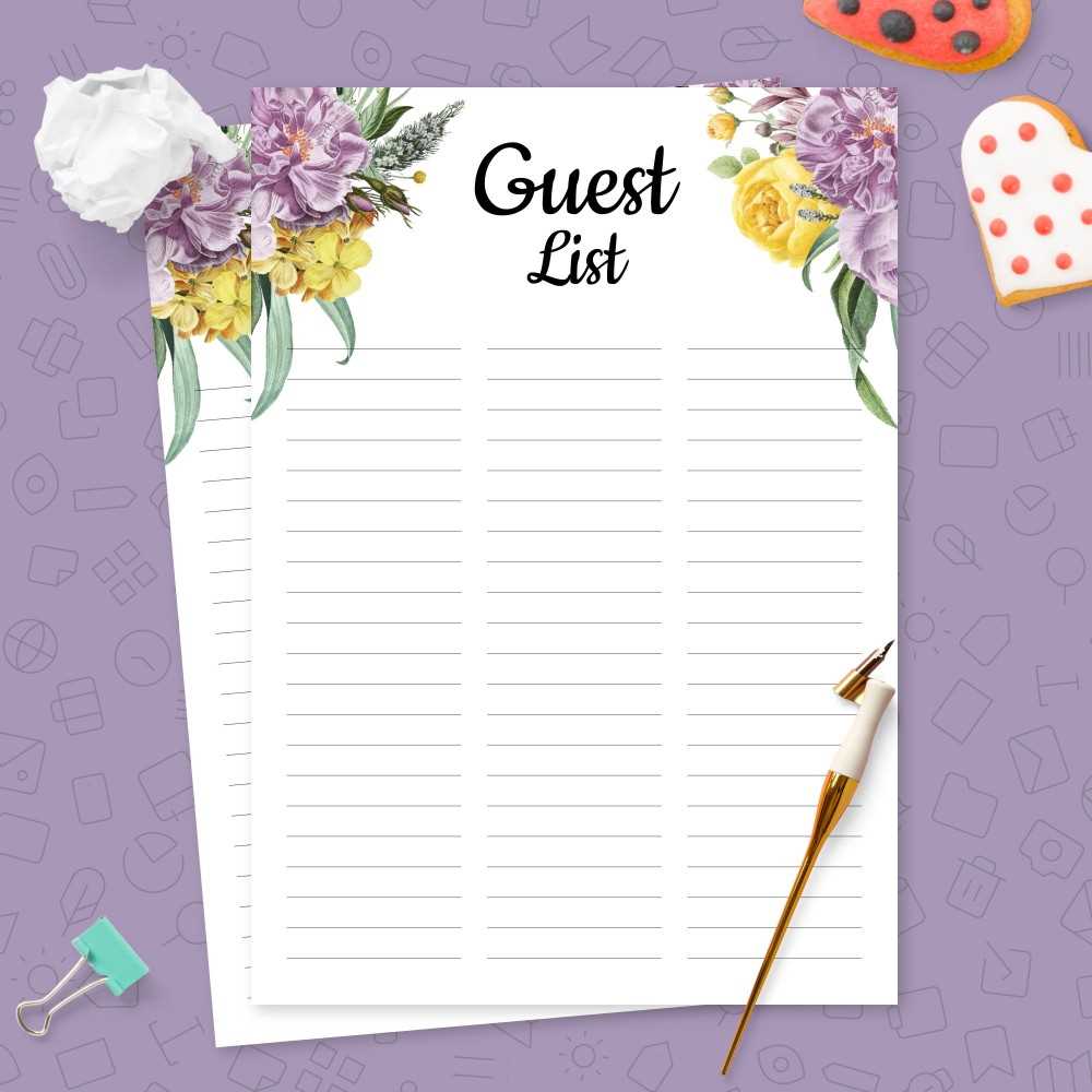 printable wedding guest list printable wedding guest list