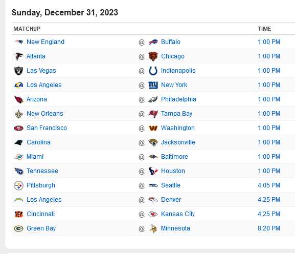 printable week 17 nfl schedule