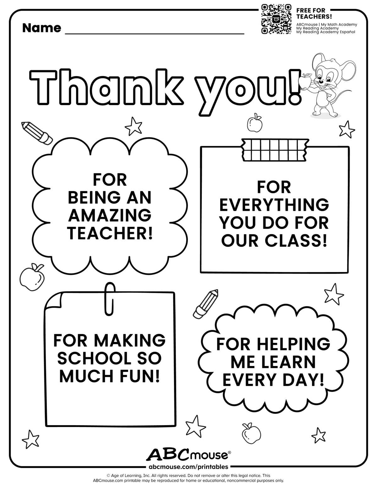 printables for teacher appreciation