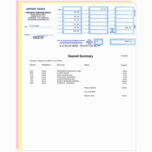 quickbooks printable deposit slips