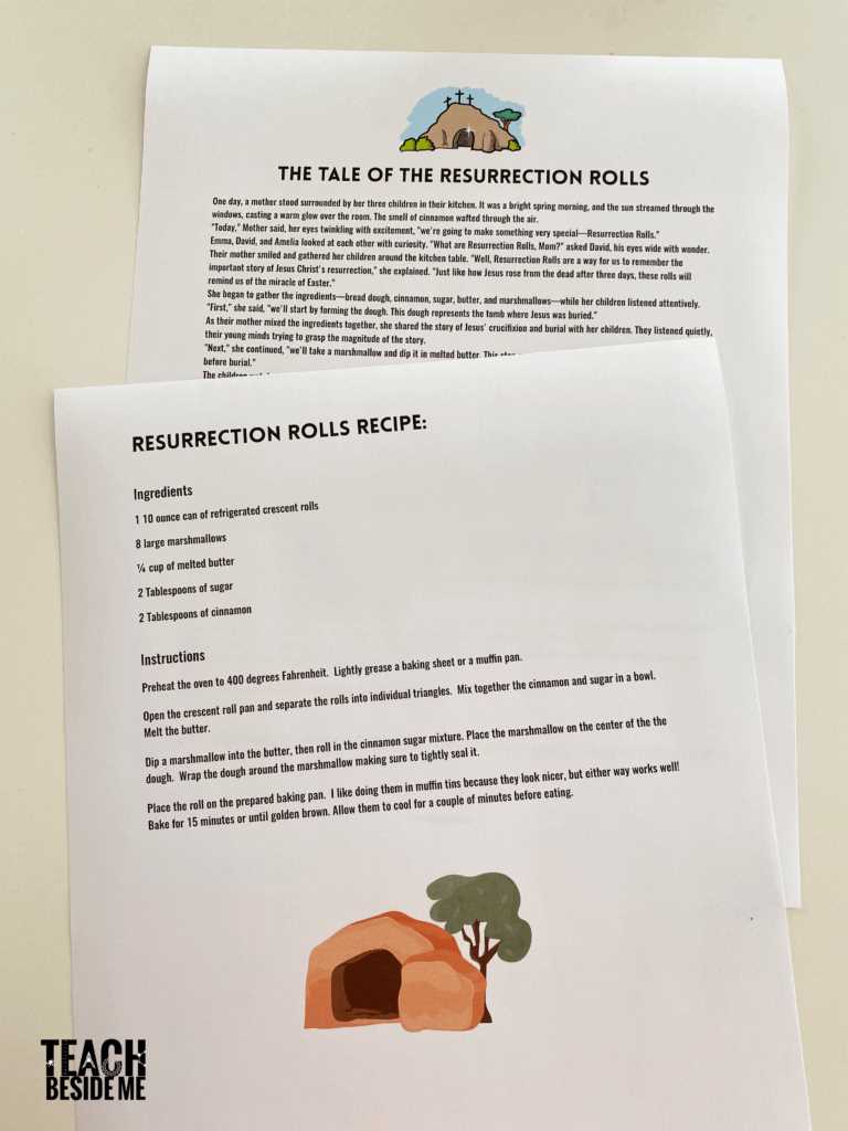 resurrection rolls story printable