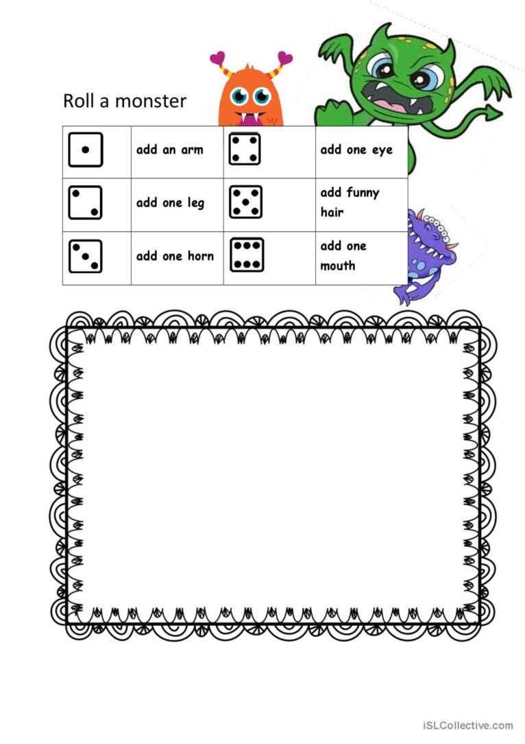 roll a monster free printable