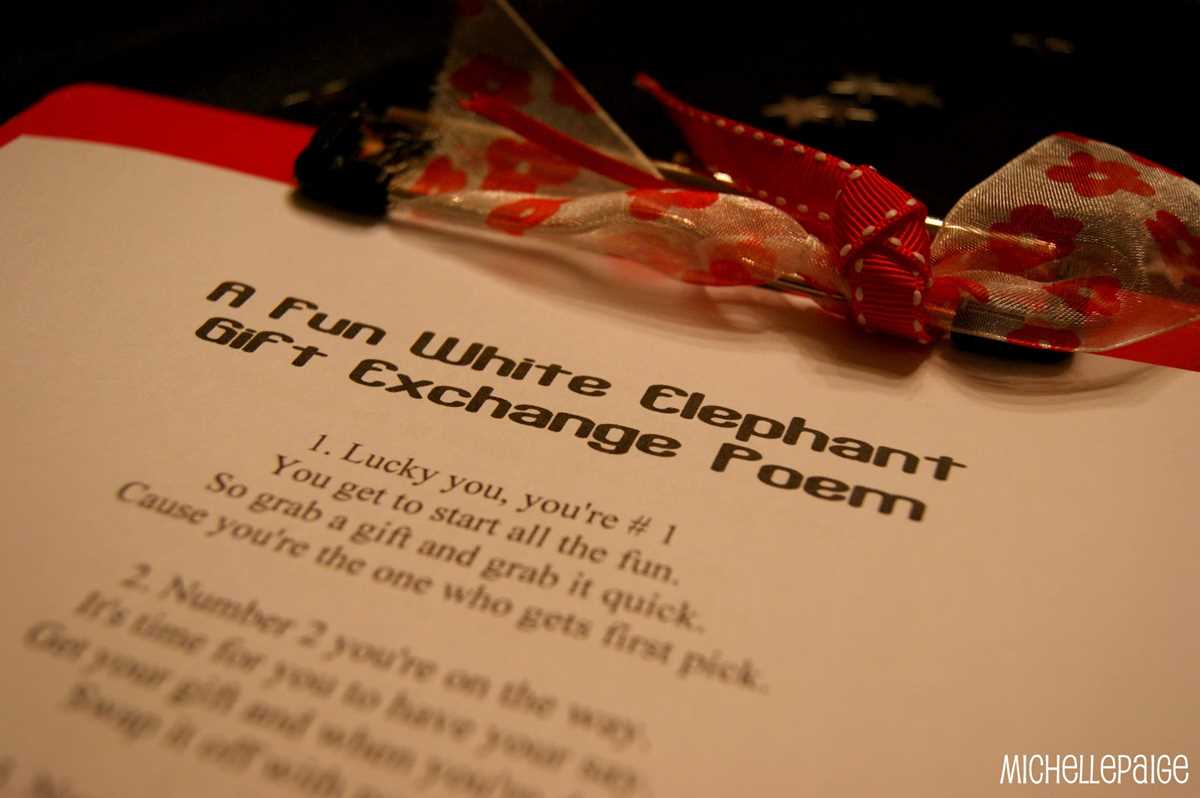 rules for white elephant printable