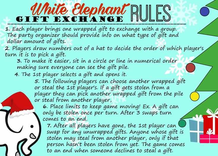 rules for white elephant printable