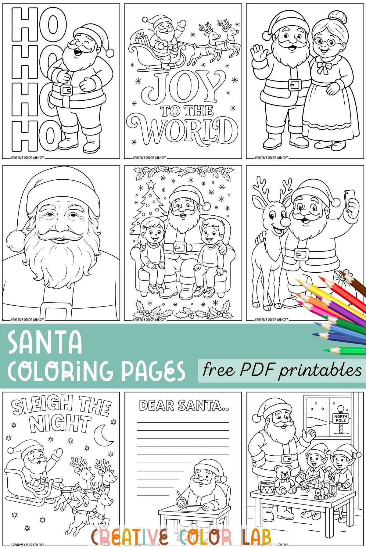 santa coloring pages printable santa coloring pages printable