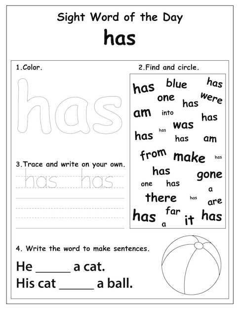 sight words worksheets for kindergarten printables