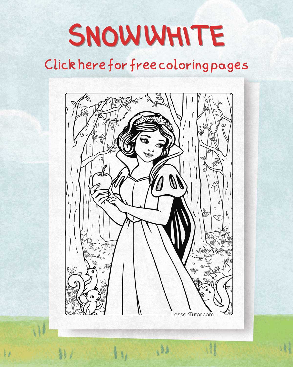 snow white printable coloring pages