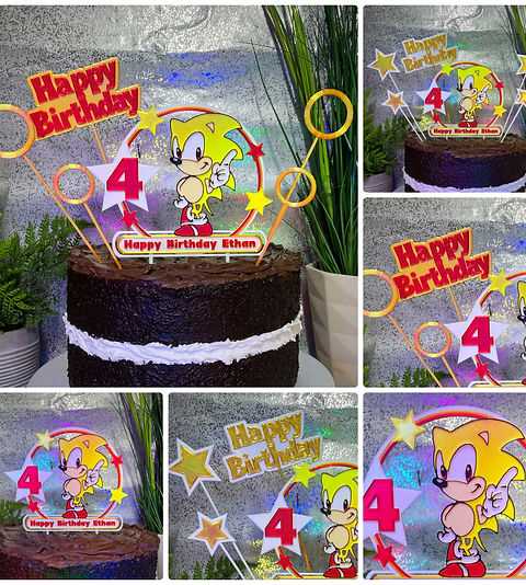 sonic cake topper printable