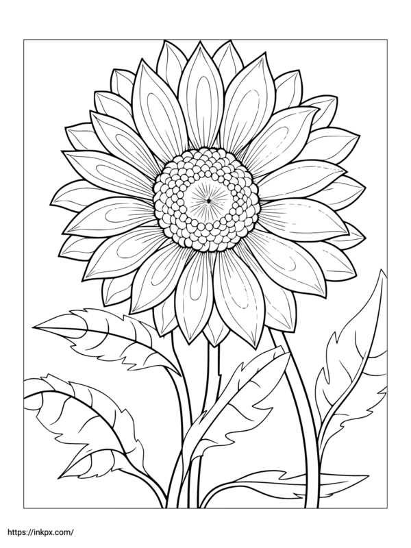 sunflower printable coloring pages