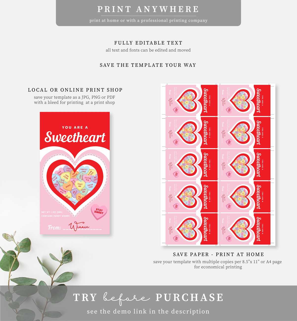 sweetheart candy box printable