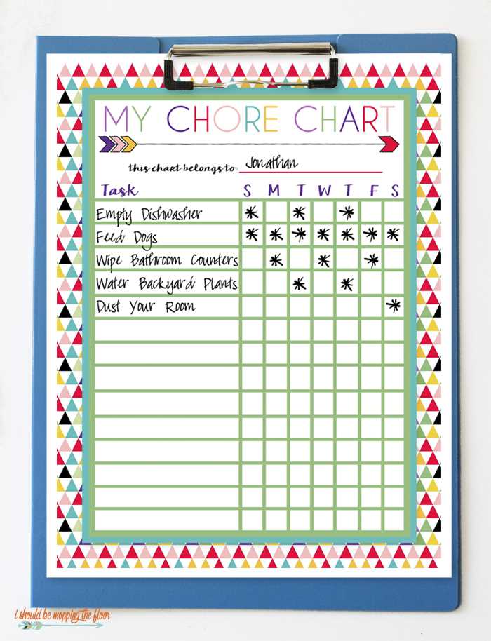 teenage chore list printable teenage chore list printable