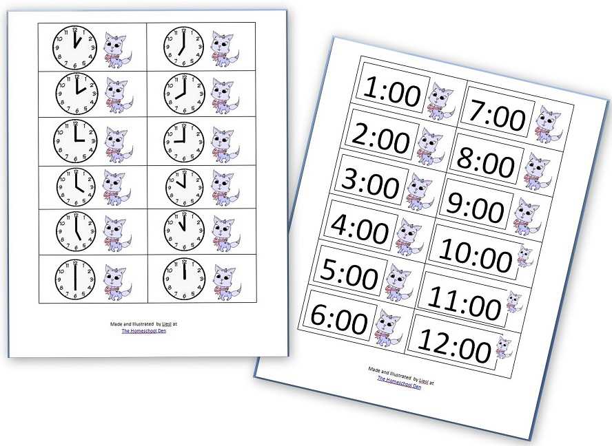 telling time clock printable