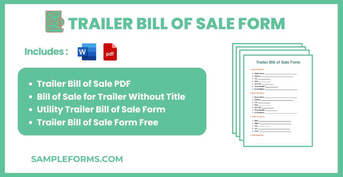 texas trailer bill of sale printable texas trailer bill of sale printable