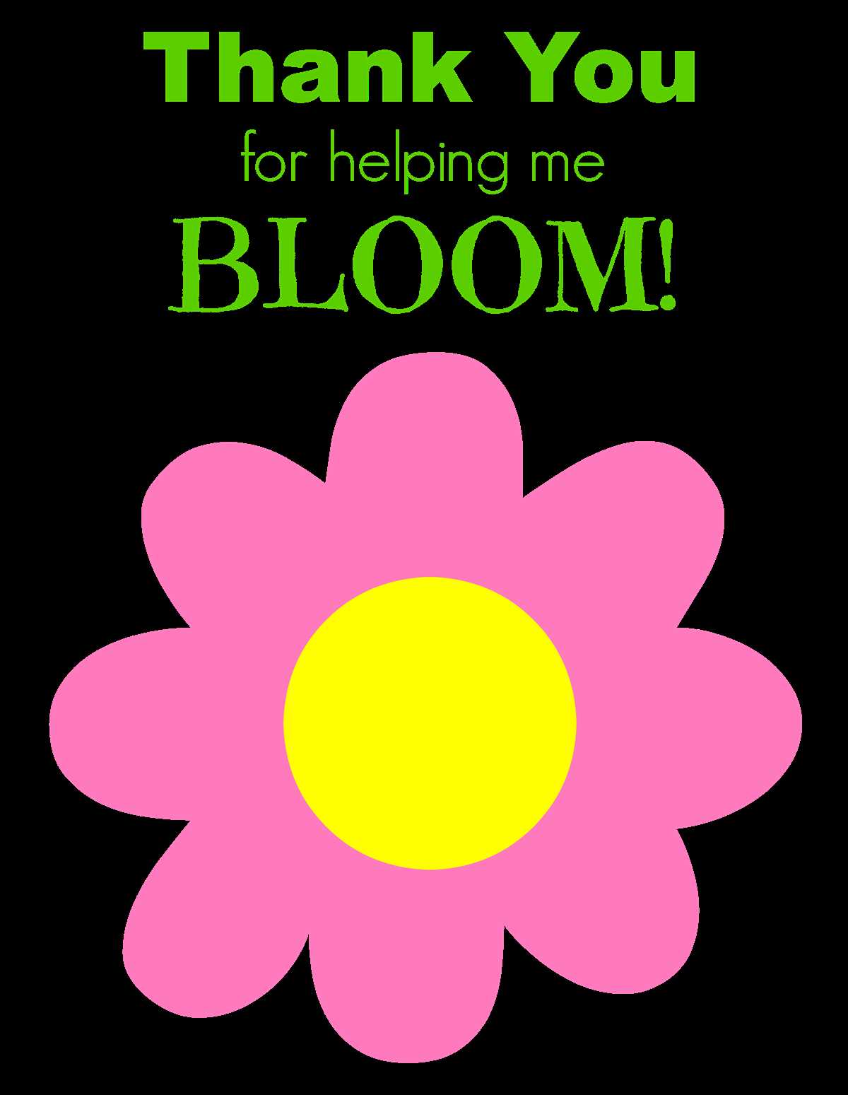 thank you for helping me bloom free printable