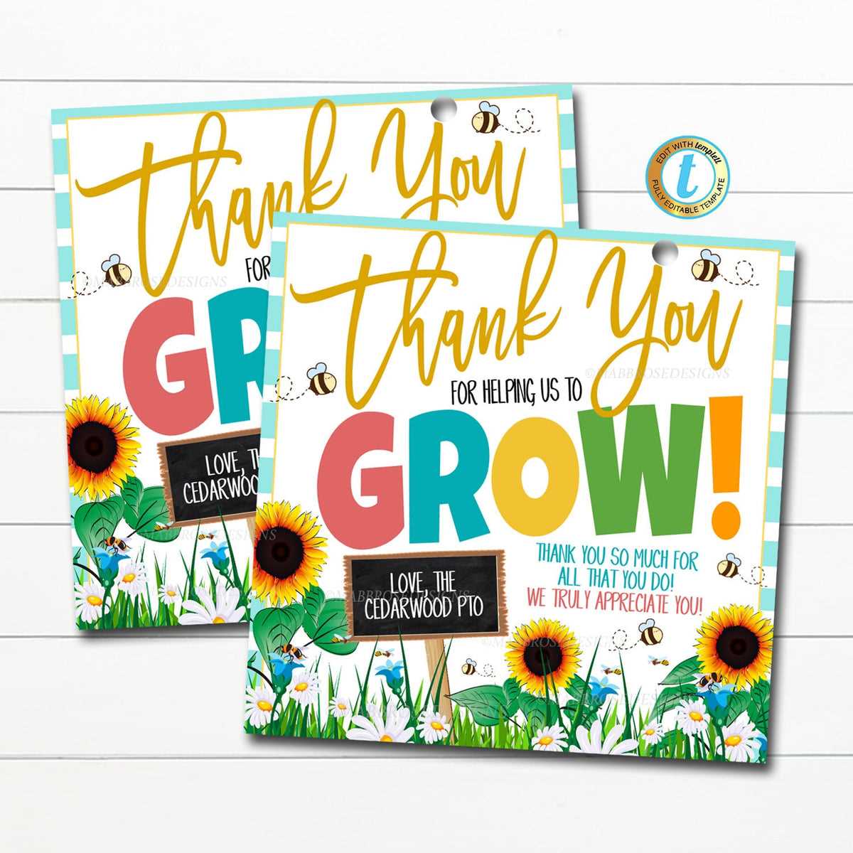 thank you for helping me grow card free printable