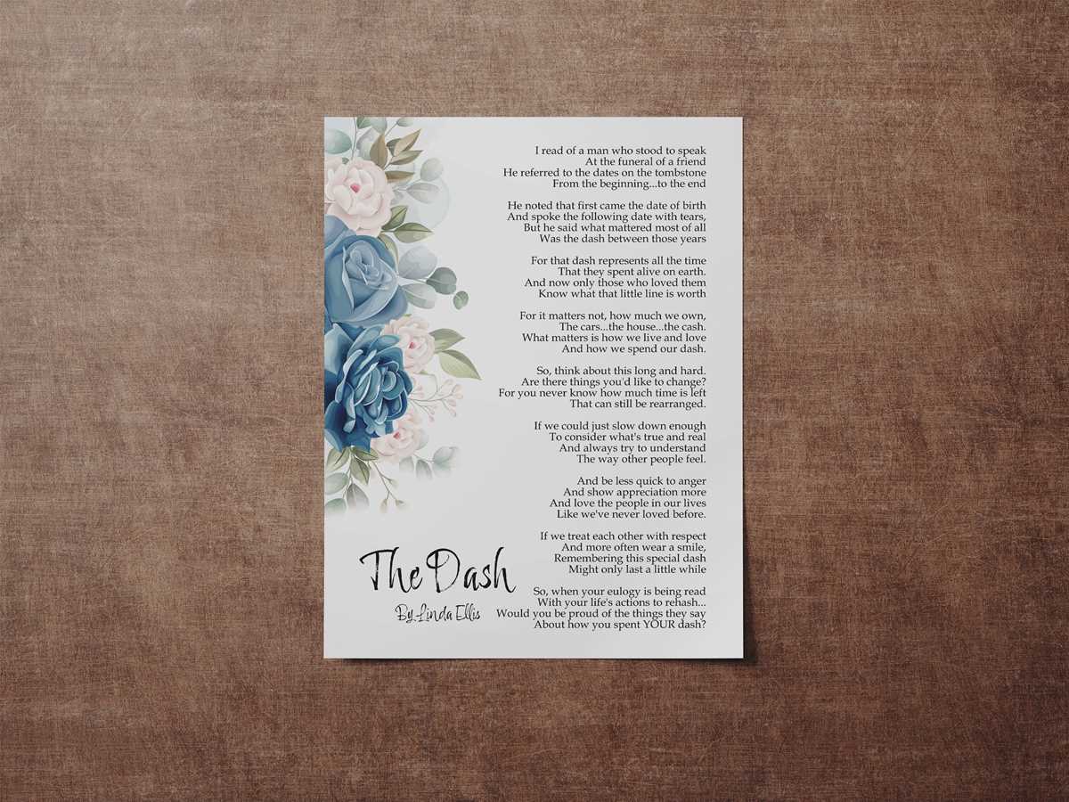 the poem the dash printable the poem the dash printable