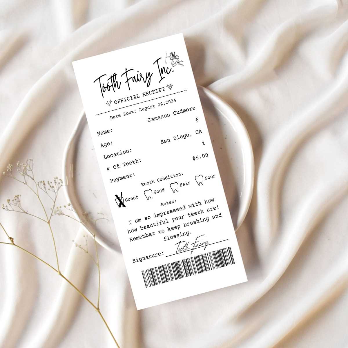 tooth fairy receipt printable free tooth fairy receipt printable free