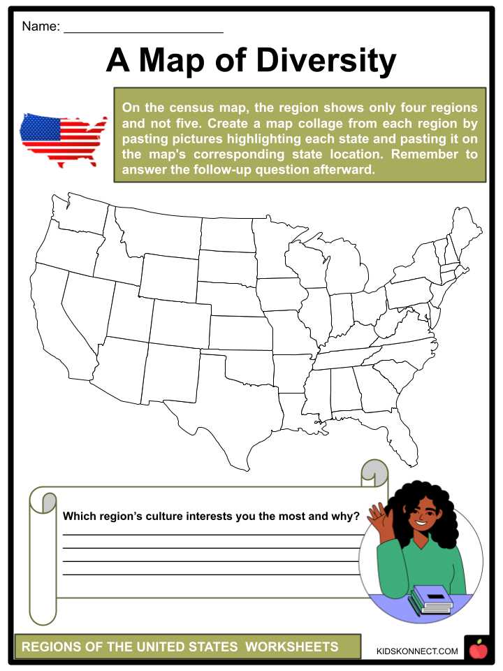 united states regions map printable