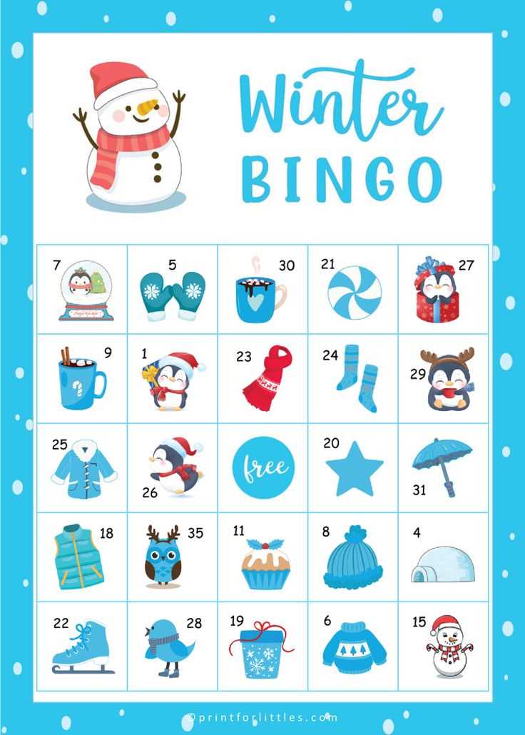 winter bingo printable