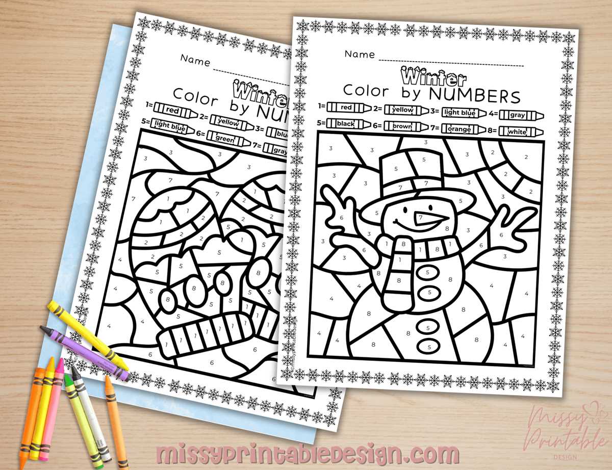 winter color by number printable winter color by number printable