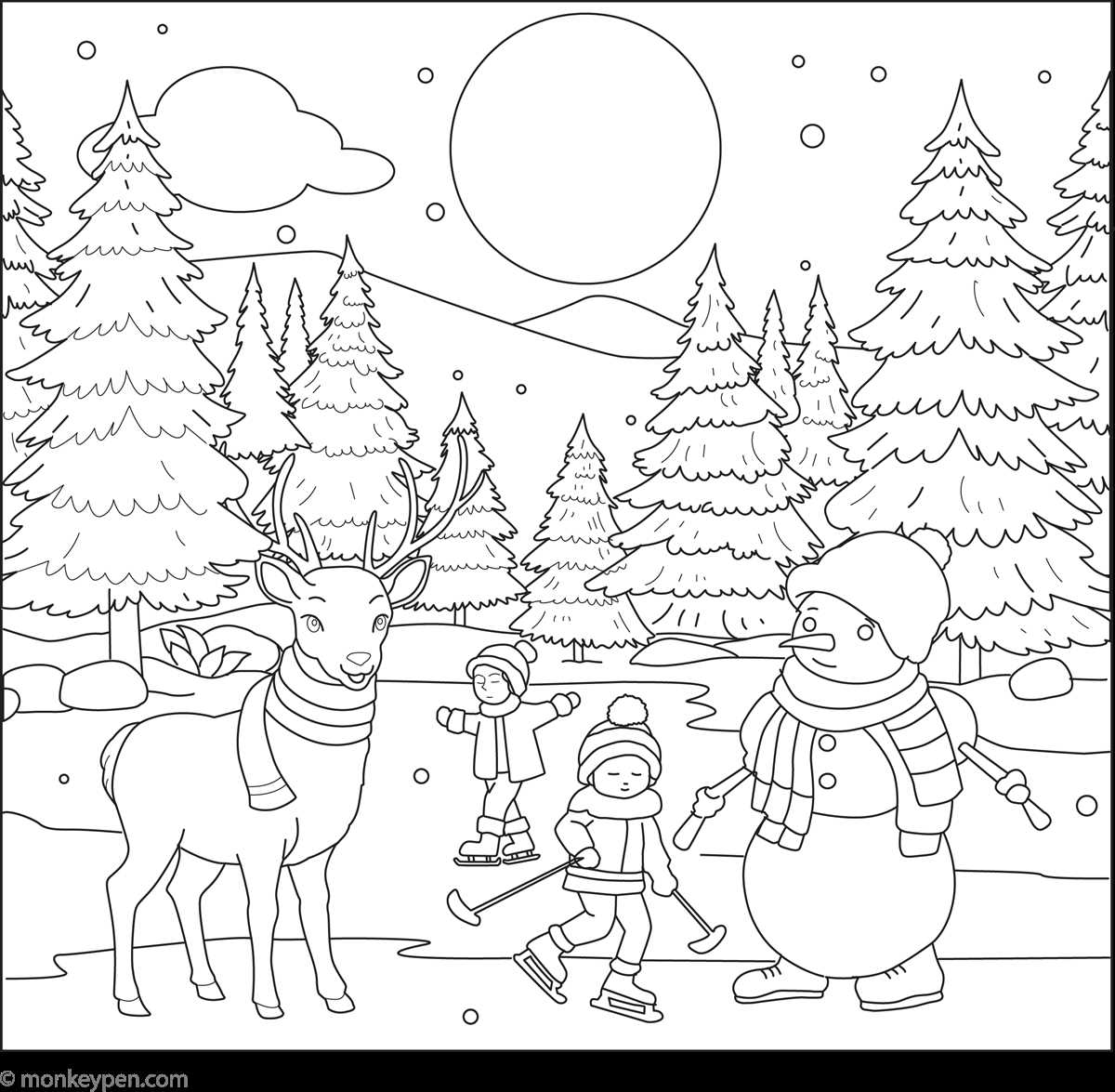 winter scene printable winter scene printable