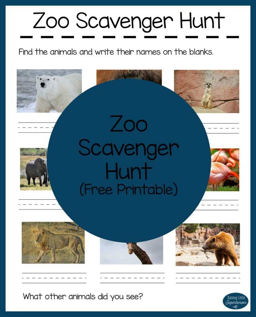 zoo scavenger hunt printable zoo scavenger hunt printable