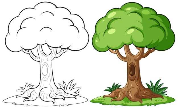 printable outlines of trees