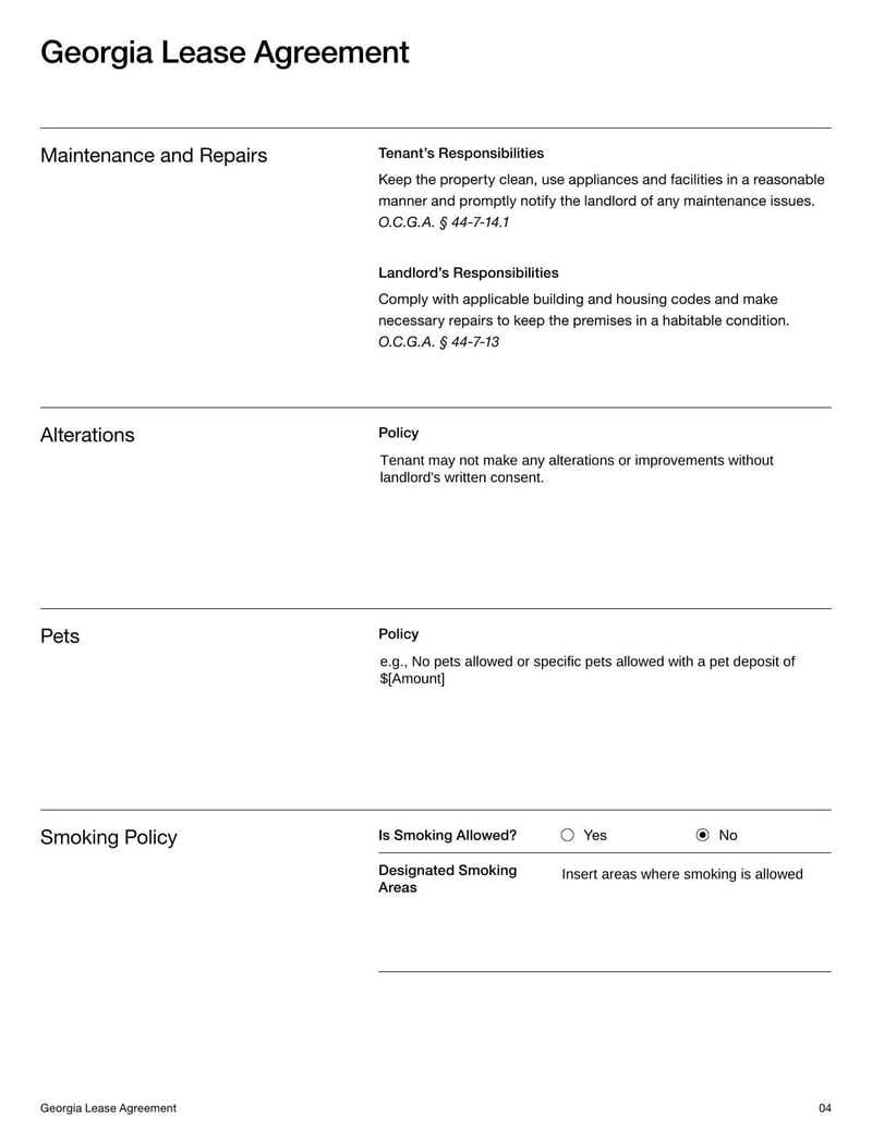free printable georgia lease agreement free printable georgia lease agreement