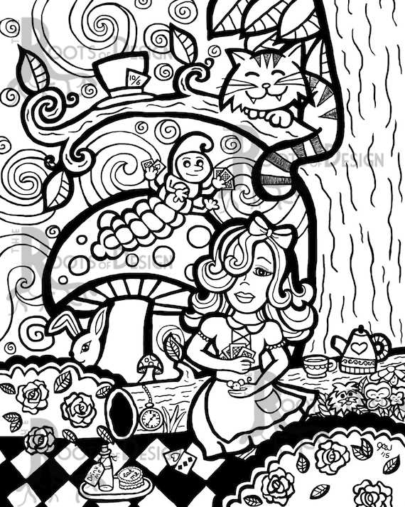 alice in wonderland coloring pages printable