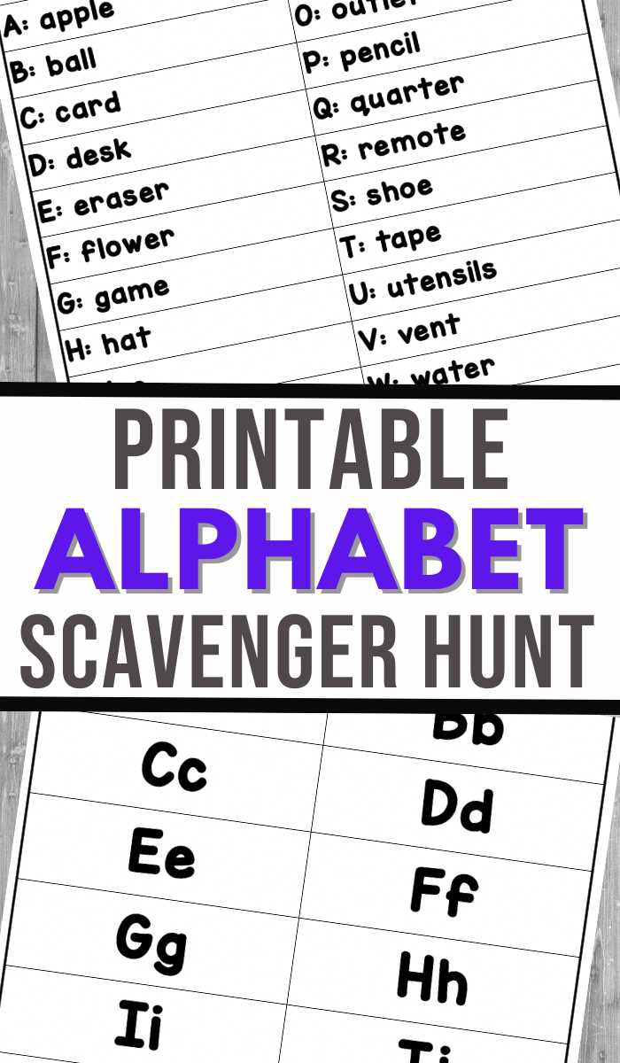 alphabet scavenger hunt printable alphabet scavenger hunt printable