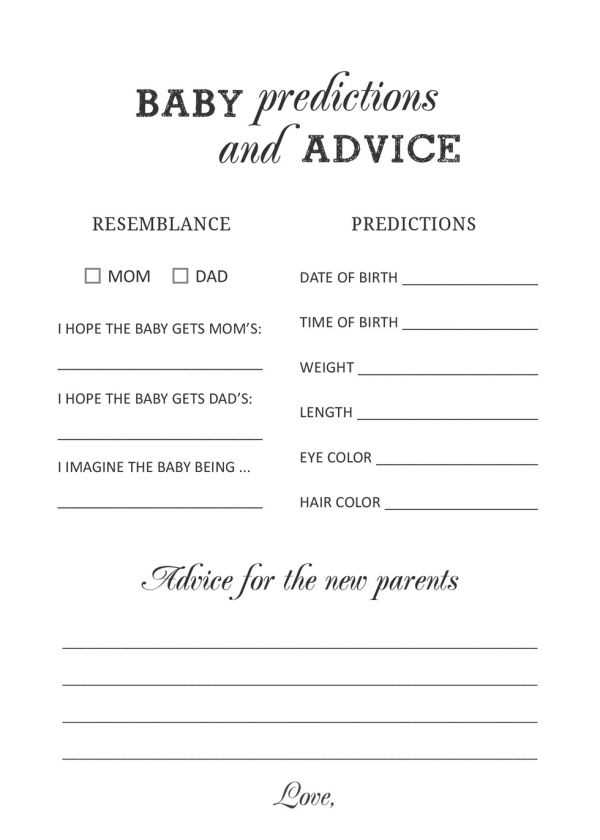 baby predictions free printable baby predictions free printable