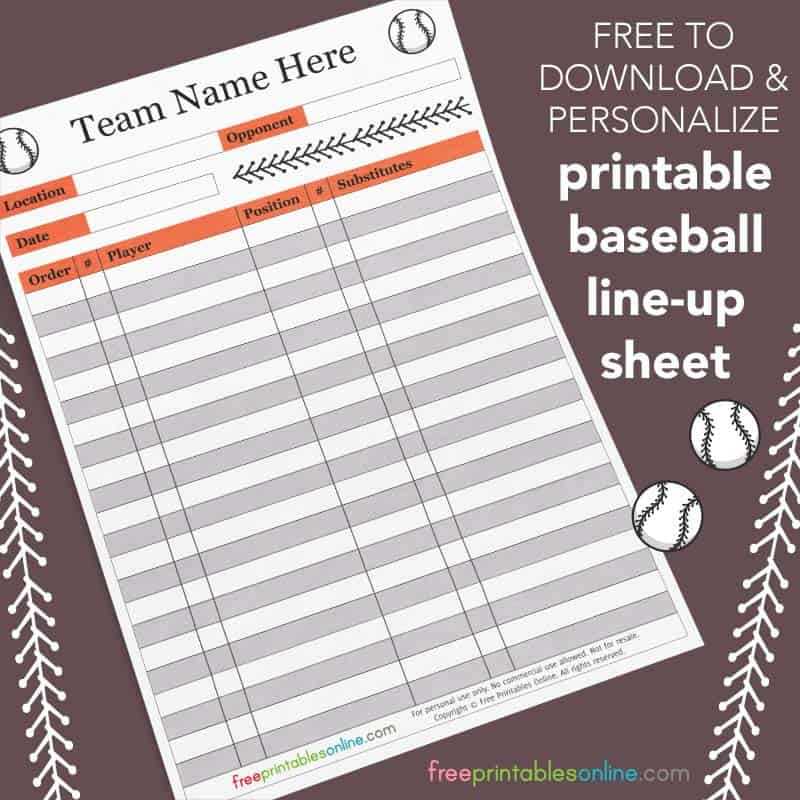 baseball lineup cards printable baseball lineup cards printable