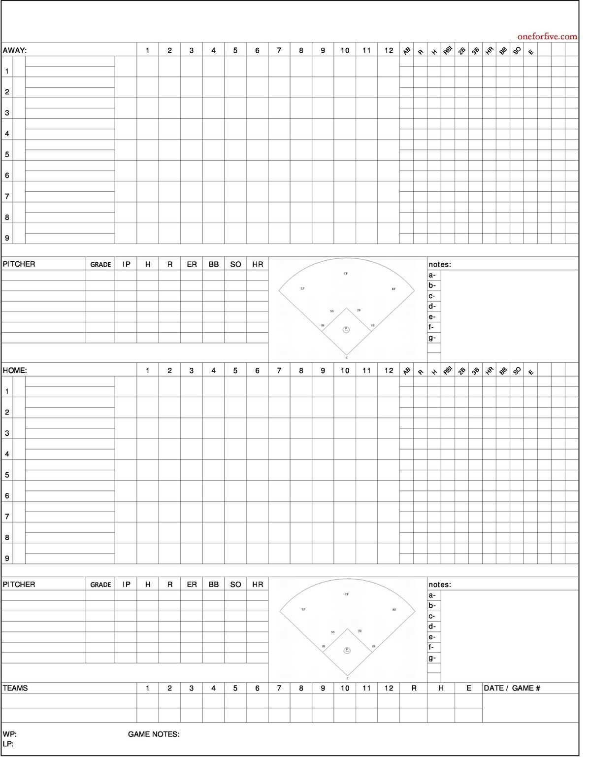 baseball score sheets printable free