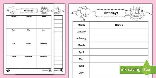 birthday month printables birthday month printables