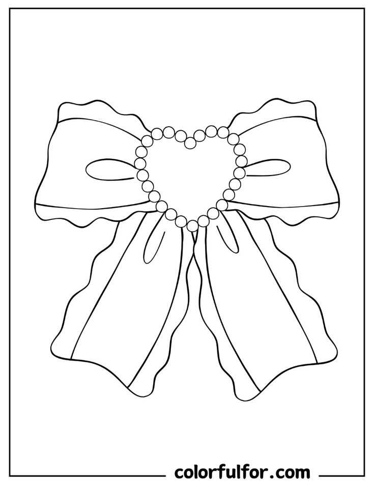 bow coloring pages printable