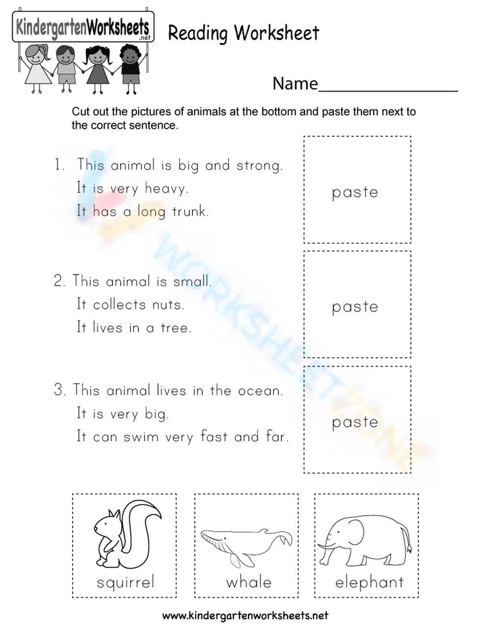 kindergarten reading worksheets printable