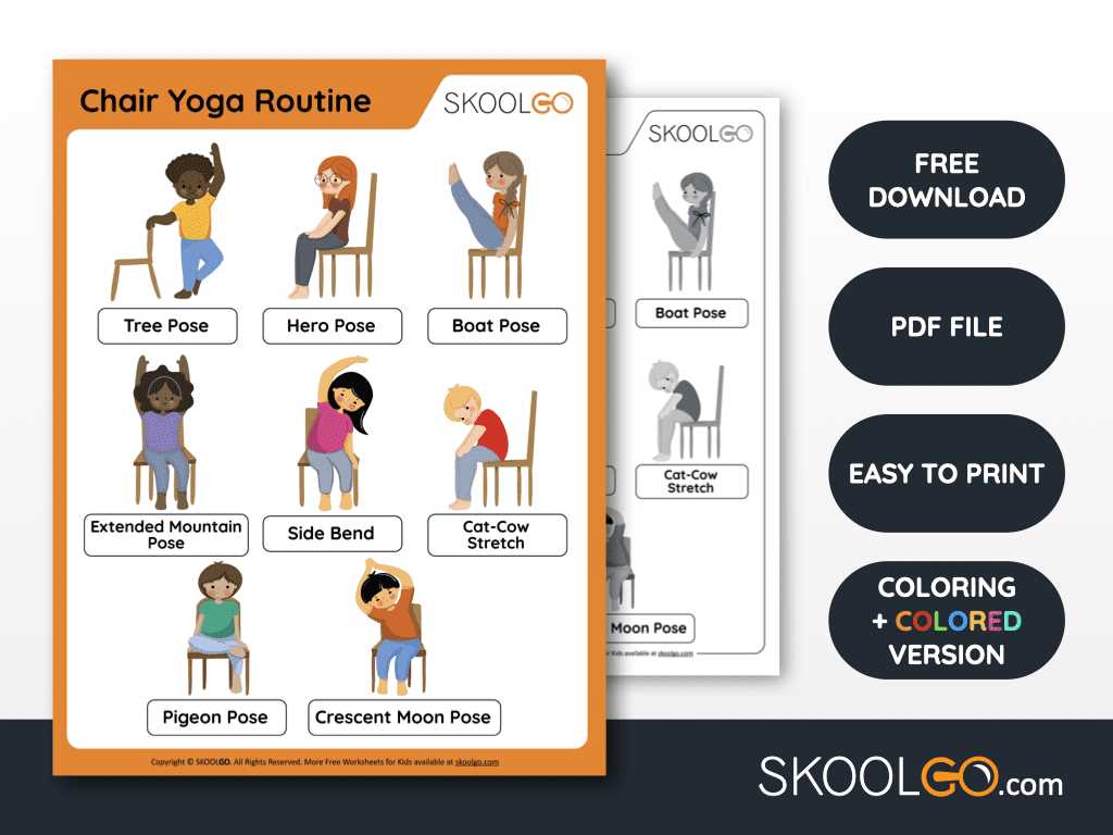 chair yoga printable exercises