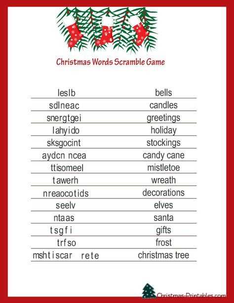 christmas games free printable