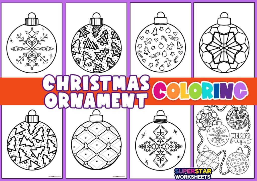 christmas ornament coloring pages printable