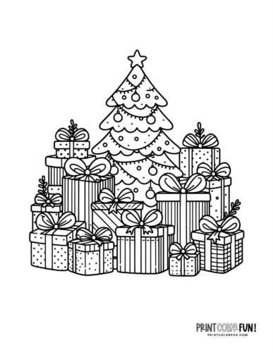 christmas present coloring pages printable