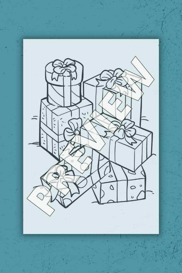 christmas present coloring pages printable