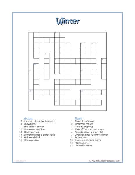 christmas printable crossword