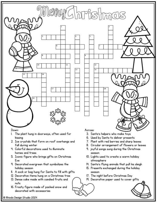 christmas printable crossword
