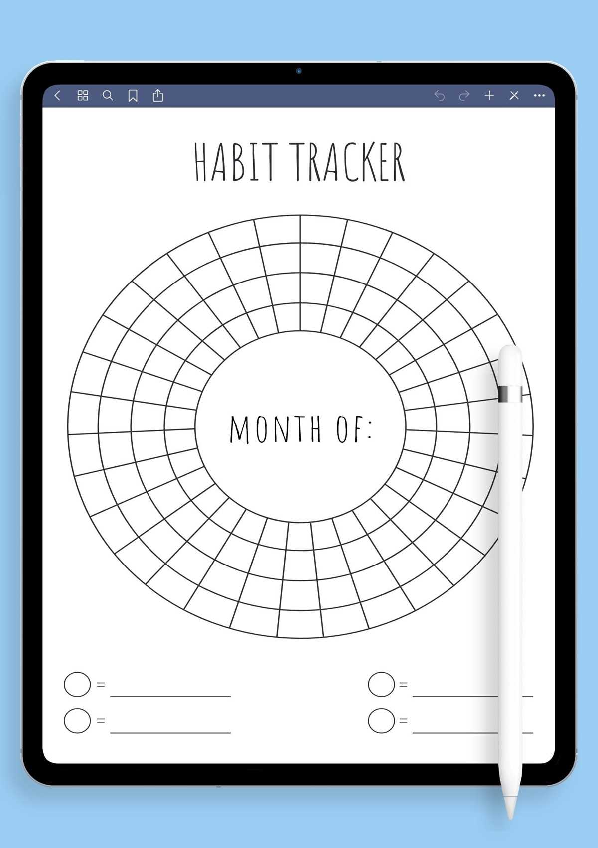 circular habit tracker printable