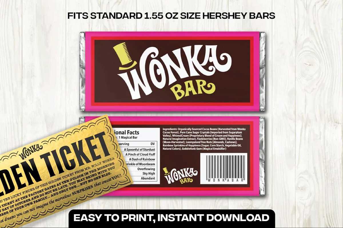 wonka bar wrapper printable