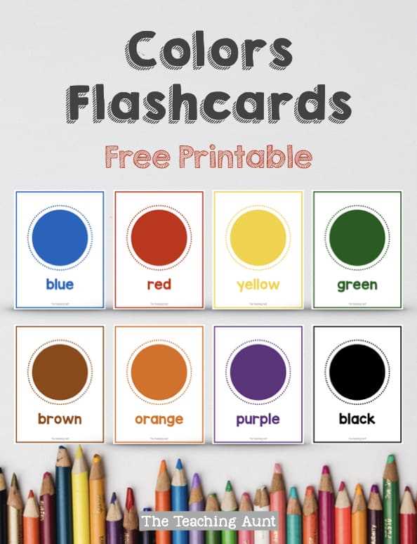 color flash cards printable